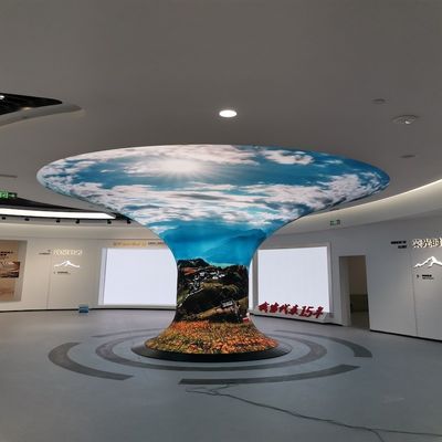 주문 P1.8 실내 전체 컬러 유연 LED 디스플레이 스크린 코른 모양 실린더 online manufacture