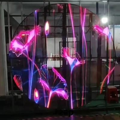 주문 둥근 P3.97-7.81 LED 비디오 패널 벽 투명 풀 컬러 창문 online manufacture